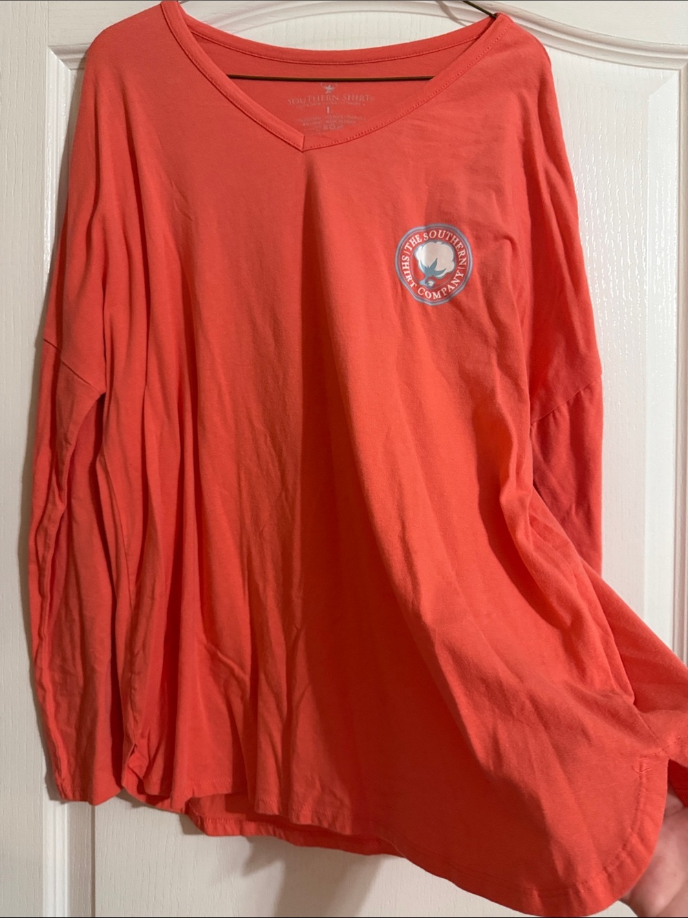 The Southern Shirt Company Long-Sleeve V-Neck Shirt - Coral